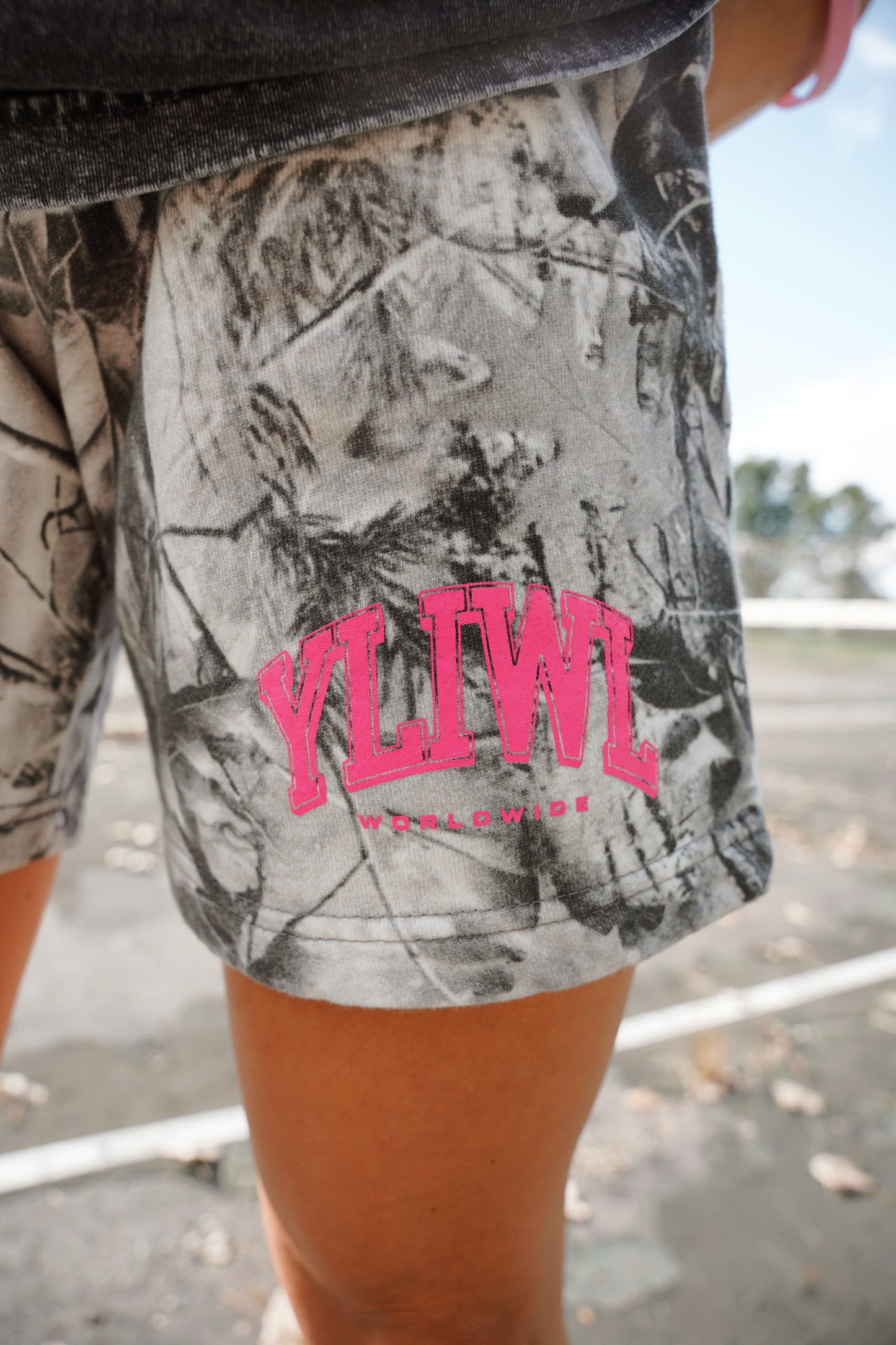 Pink B&W Camo "YOUR LIFE IS WORTH LIVING" Shorts (Limited - 100% Cotton)