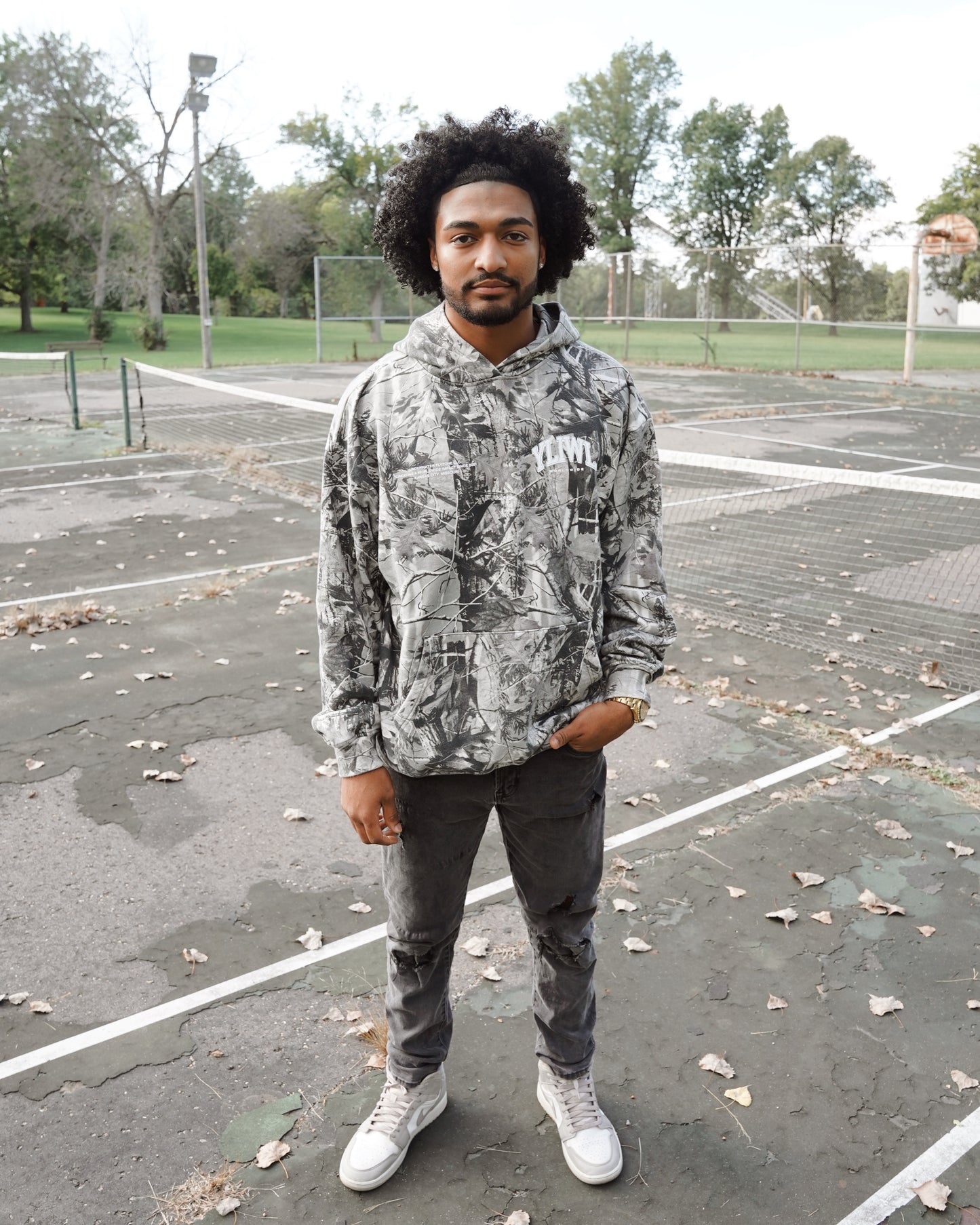 White B&W Camo "YOUR LIFE IS WORTH LIVING" Hoodie (Limited - 100% Cotton)