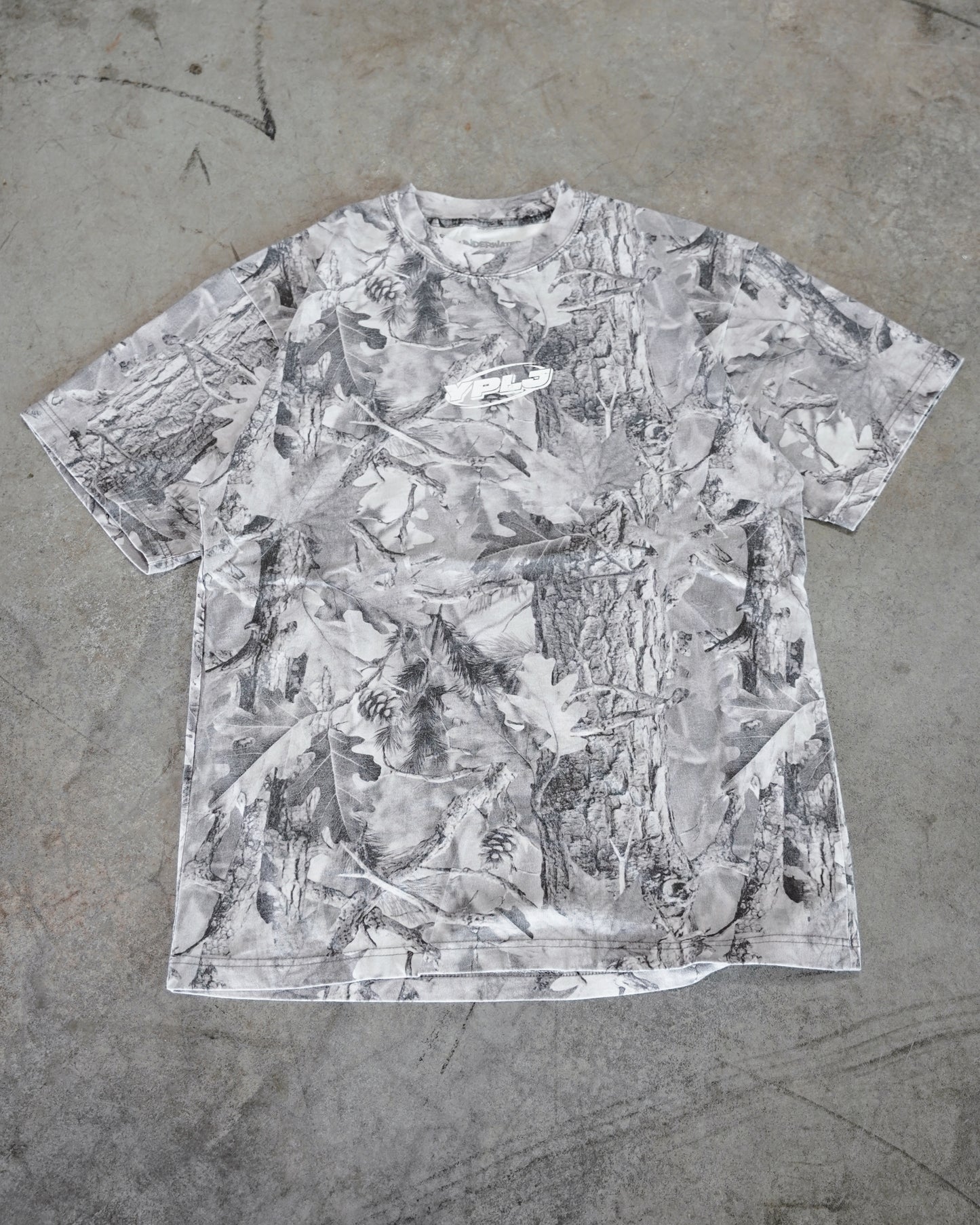 B&W Camo + White "YOUNG PEOPLE LOVE JESUS" T-Shirt