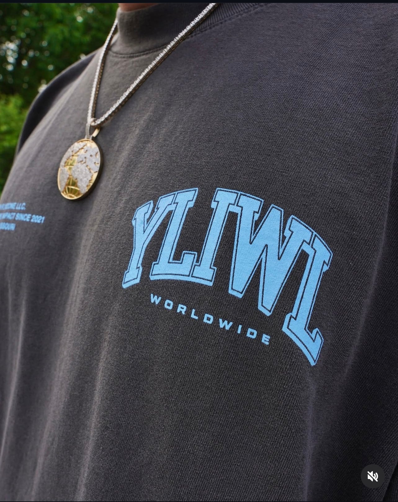 Vintage Black + Powder Blue "YOUR LIFE IS WORTH LIVING" Heavy Weight T-Shirt