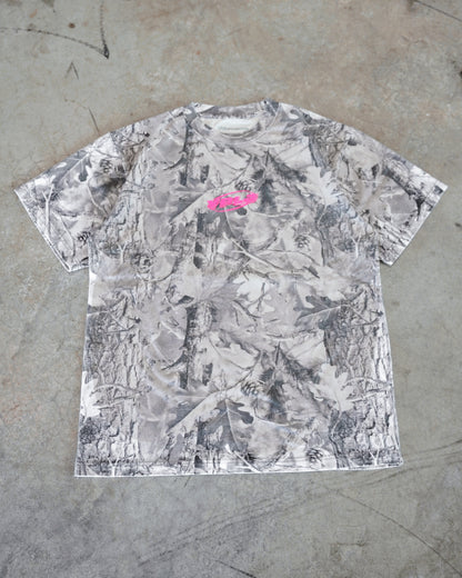 B&W Camo + Pink "YOUNG PEOPLE LOVE JESUS" T-Shirt