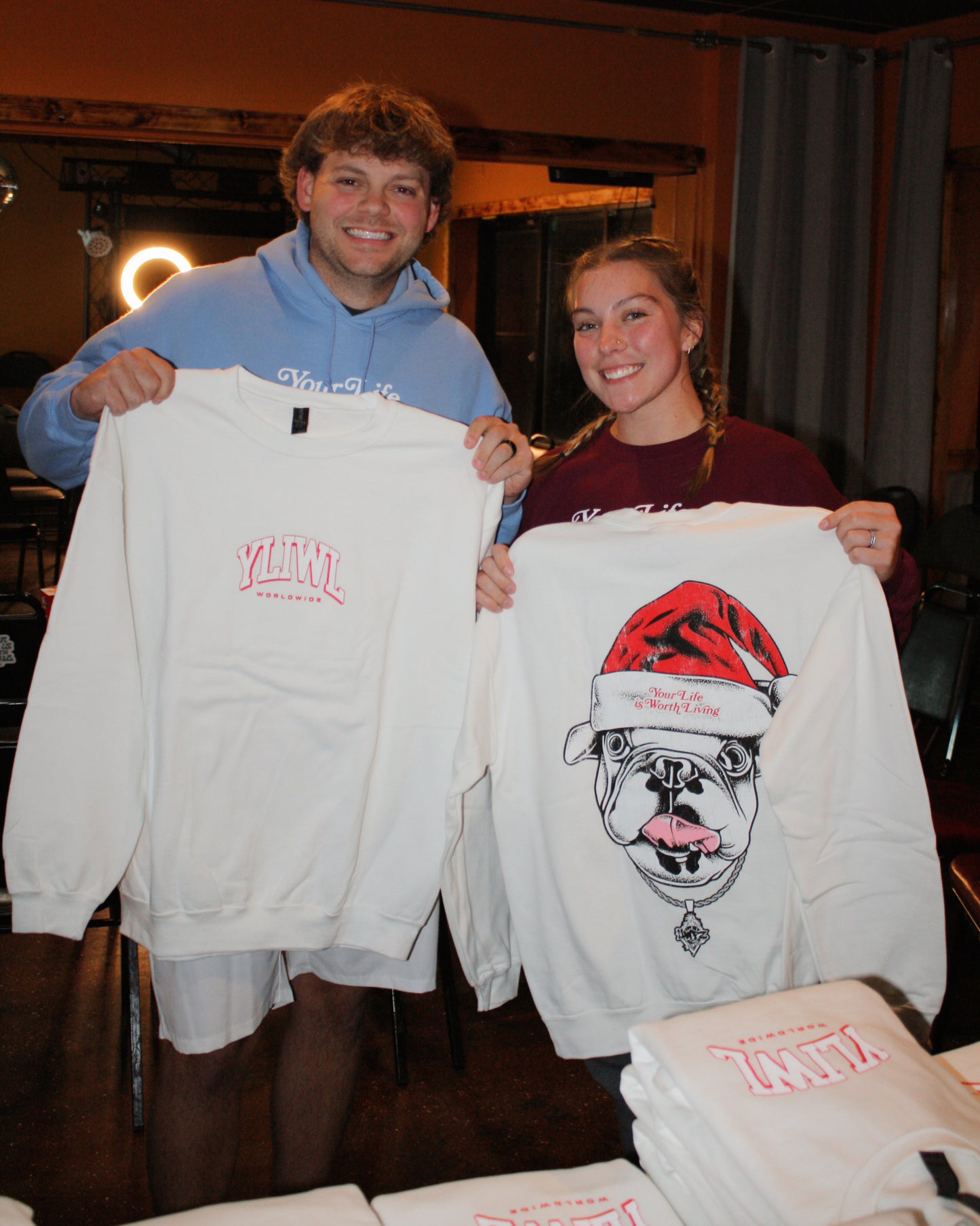 White UWFZ Christmas Crew Neck!