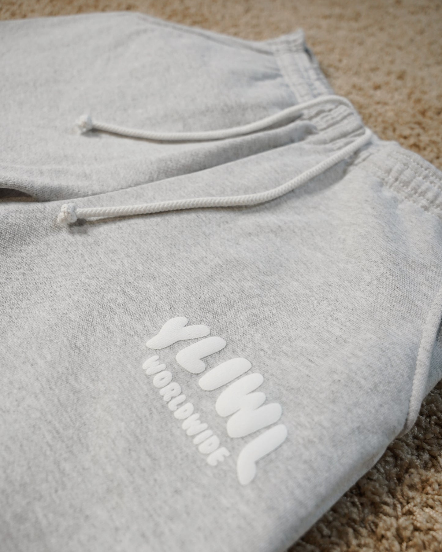 Heather Grey + White PUFF PRINT "YLIWL" High Waist Sweatpant