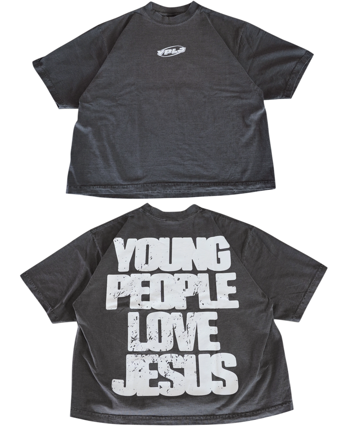 Vintage Black + White "YOUNG PEOPLE LOVE JESUS" Oversized T-Shirt