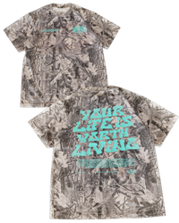 B&W Camo + Teal "Your Life is Worth Living" T-Shirt