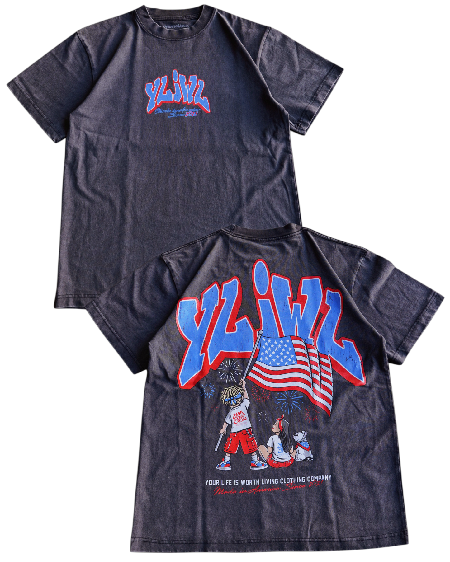 Vintage Black "MADE IN AMERICA" YLWIL T-Shirt