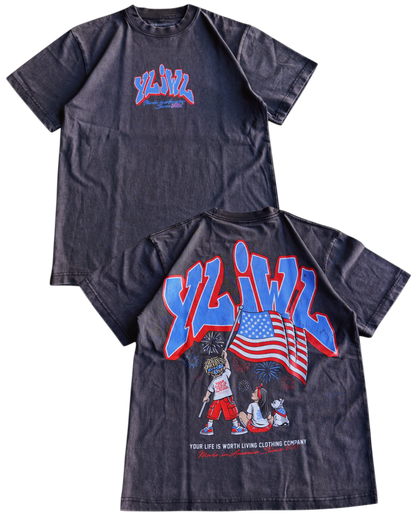Vintage Black "MADE IN AMERICA" YLWIL T-Shirt