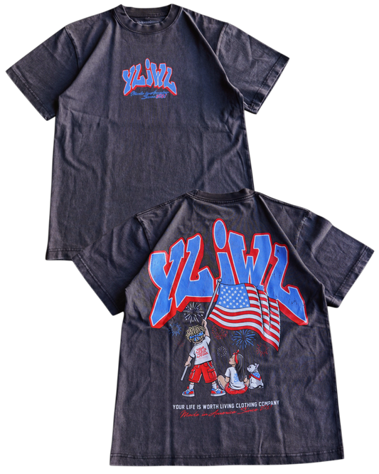 Vintage Black "MADE IN AMERICA" YLWIL T-Shirt