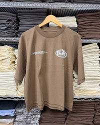 Vintage Brown + White "Drop Crop" T-Shirt
