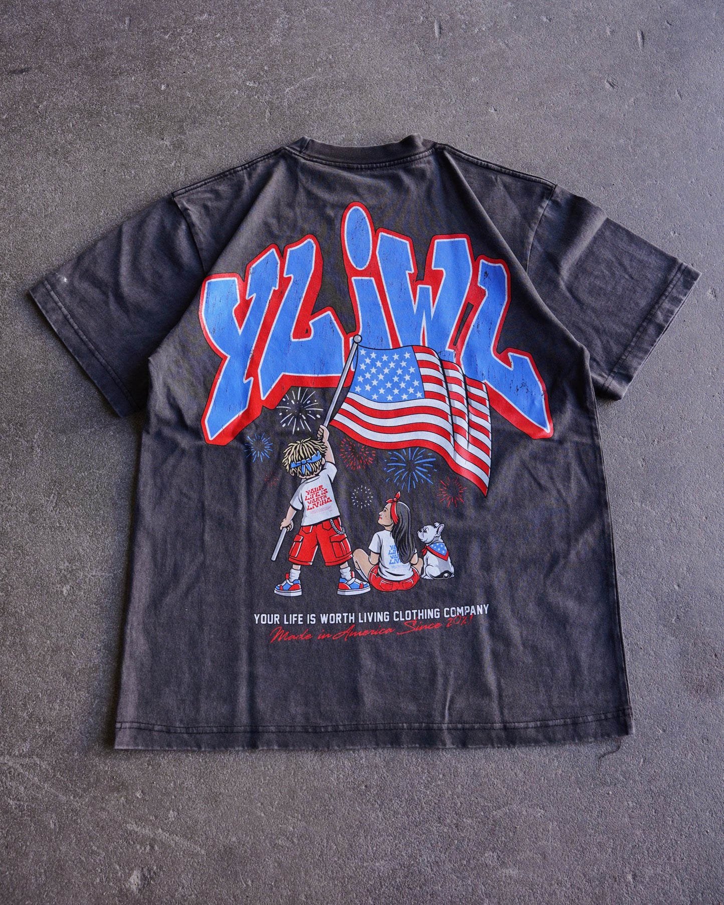 Vintage Black "MADE IN AMERICA" YLWIL T-Shirt