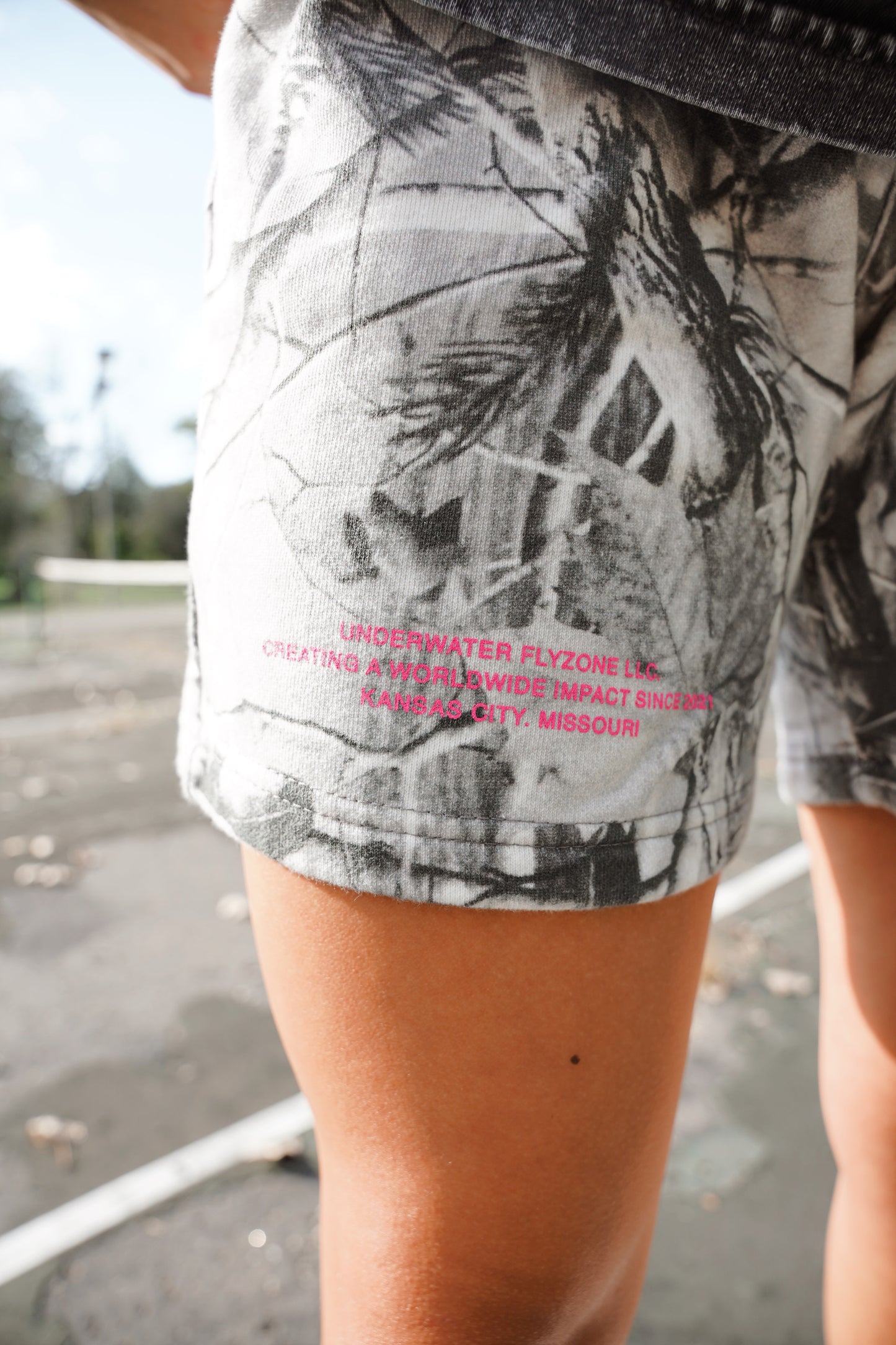 Pink B&W Camo "YOUR LIFE IS WORTH LIVING" Shorts (Limited - 100% Cotton)