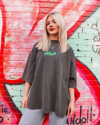 Vintage Black + Green "YOUNG PEOPLE LOVE JESUS" Oversized Boxy T-Shirt