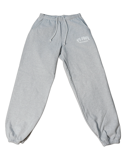Heather Grey + White PUFF PRINT "YLIWL" High Waist Sweatpant