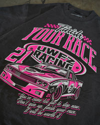 Vintage Black + Pink "FINISH YOUR RACE" Oversized T-Shirt