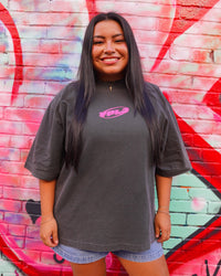 Vintage Black + Pink "YOUNG PEOPLE LOVE JESUS" Oversized Boxy T-Shirt