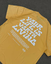 Vintage Sunflower "Your Life is Worth Living" T-Shirt