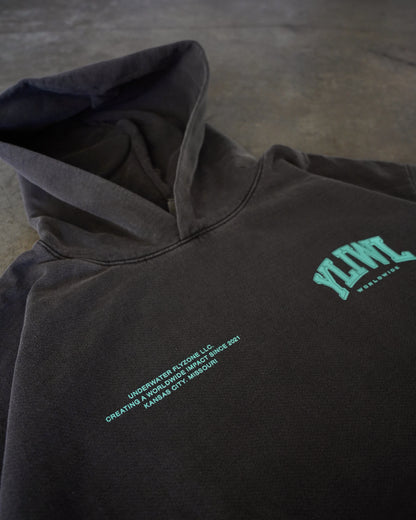 Teal + Vintage Black "YOUR LIFE IS WORTH LIVING" Hoodie (Collectors Edition)