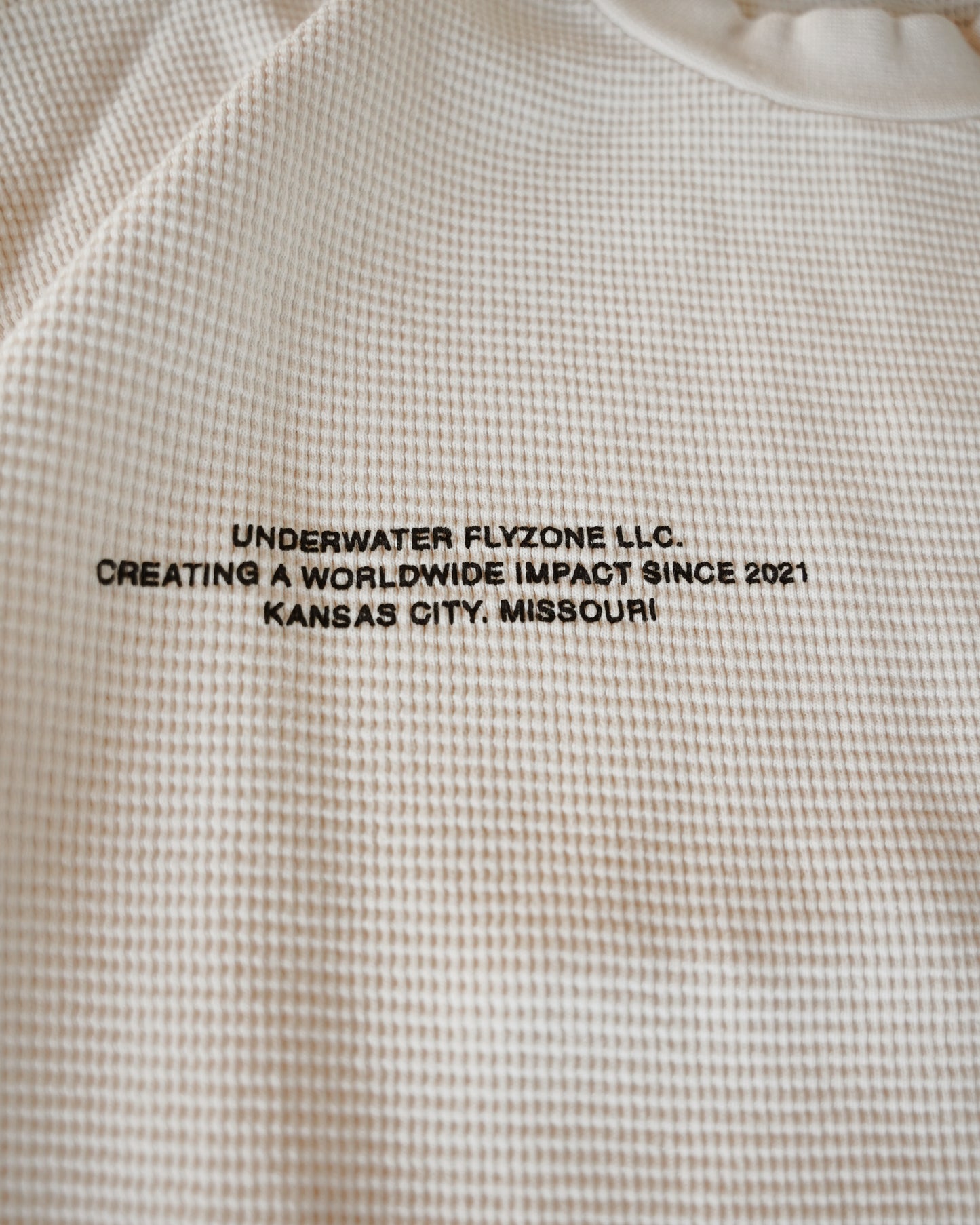 Cream + Black "YOUR LIFE IS WORTH LIVING" Thermal Long Sleeve (LIMITED)