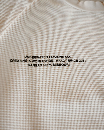 Cream + Black "YOUR LIFE IS WORTH LIVING" Thermal Long Sleeve (LIMITED)