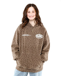 Brown Cheetah Print "YOUR LIFE IS WORTH LIVING" Hoodie (100% Cotton)