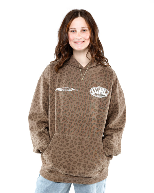 Brown Cheetah Print "YOUR LIFE IS WORTH LIVING" Hoodie (100% Cotton)