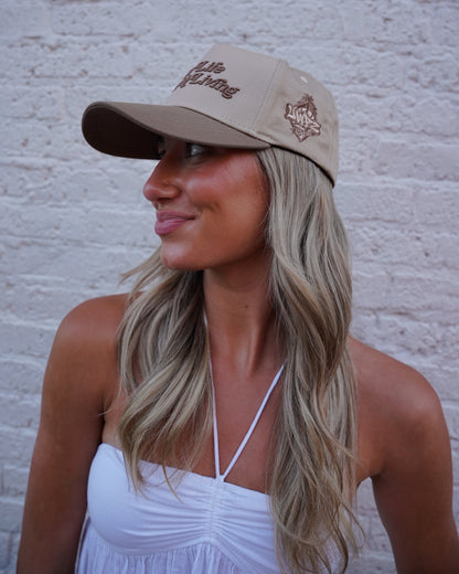 Tan + Brown "YOUR LIFE IS WORTH LIVING" Snapback Hat