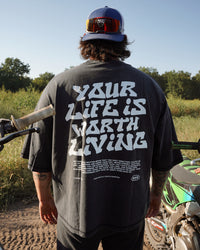 Vintage Black + White "Drop Crop" T-Shirt