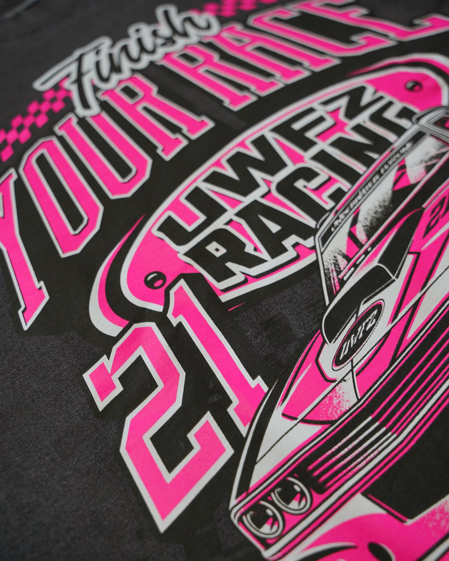 Vintage Black + Pink "FINISH YOUR RACE" Oversized T-Shirt