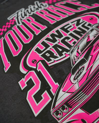 Vintage Black + Pink "FINISH YOUR RACE" Oversized T-Shirt