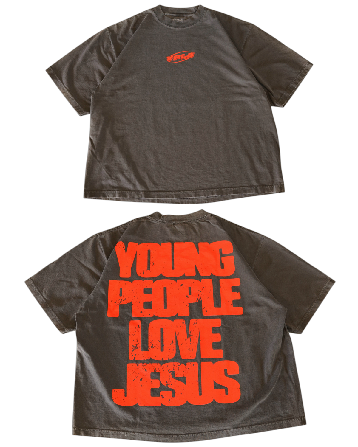 Vintage Black + Red "YOUNG PEOPLE LOVE JESUS" Oversized Boxy T-Shirt