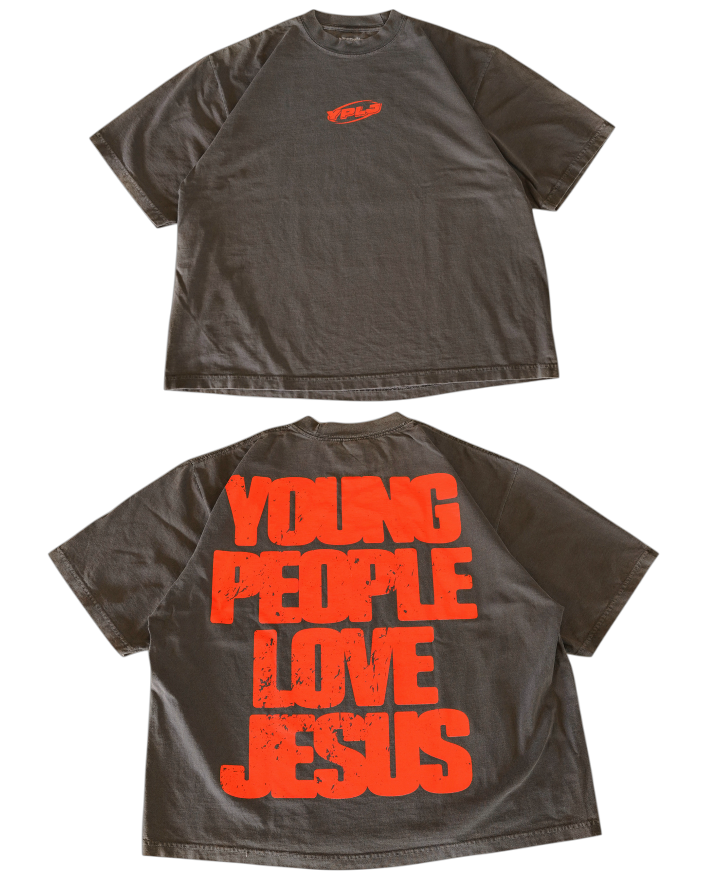 Vintage Black + Red "YOUNG PEOPLE LOVE JESUS" Oversized Boxy T-Shirt