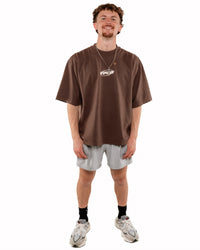 Brown + Cream "YOUNG PEOPLE LOVE JESUS" Oversized T-Shirt