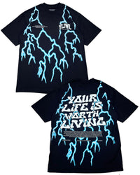 Lightning "YOUR LIFE IS WORTH LIVING" Heavy Weight T-shirt