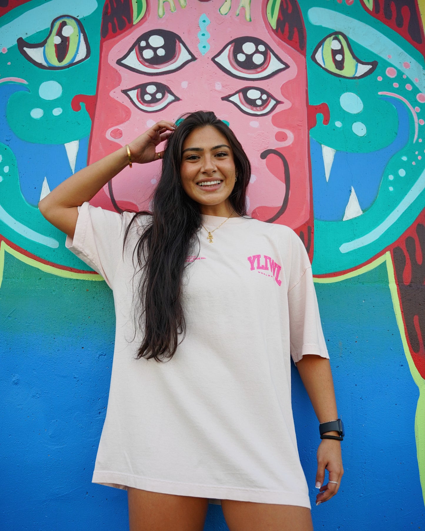 Pink on Pink "YOUR LIFE IS WORTH LIVING" Heavy Weight T-Shirt