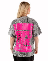 B&W Camo + Pink "YOUNG PEOPLE LOVE JESUS" T-Shirt