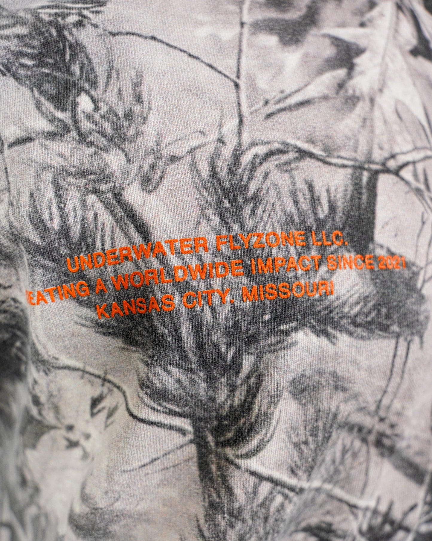Orange + B&W Camo "Your Life is Worth Living" Heavy Weight T-Shirt