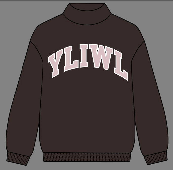Brown + Light Pink "YLIWL" Mockneck PREORDER! (Arrives mid/late November)