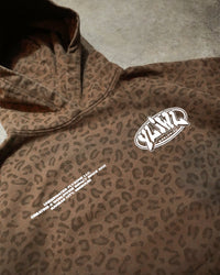 Brown Cheetah Print "YOUR LIFE IS WORTH LIVING" Hoodie (100% Cotton)