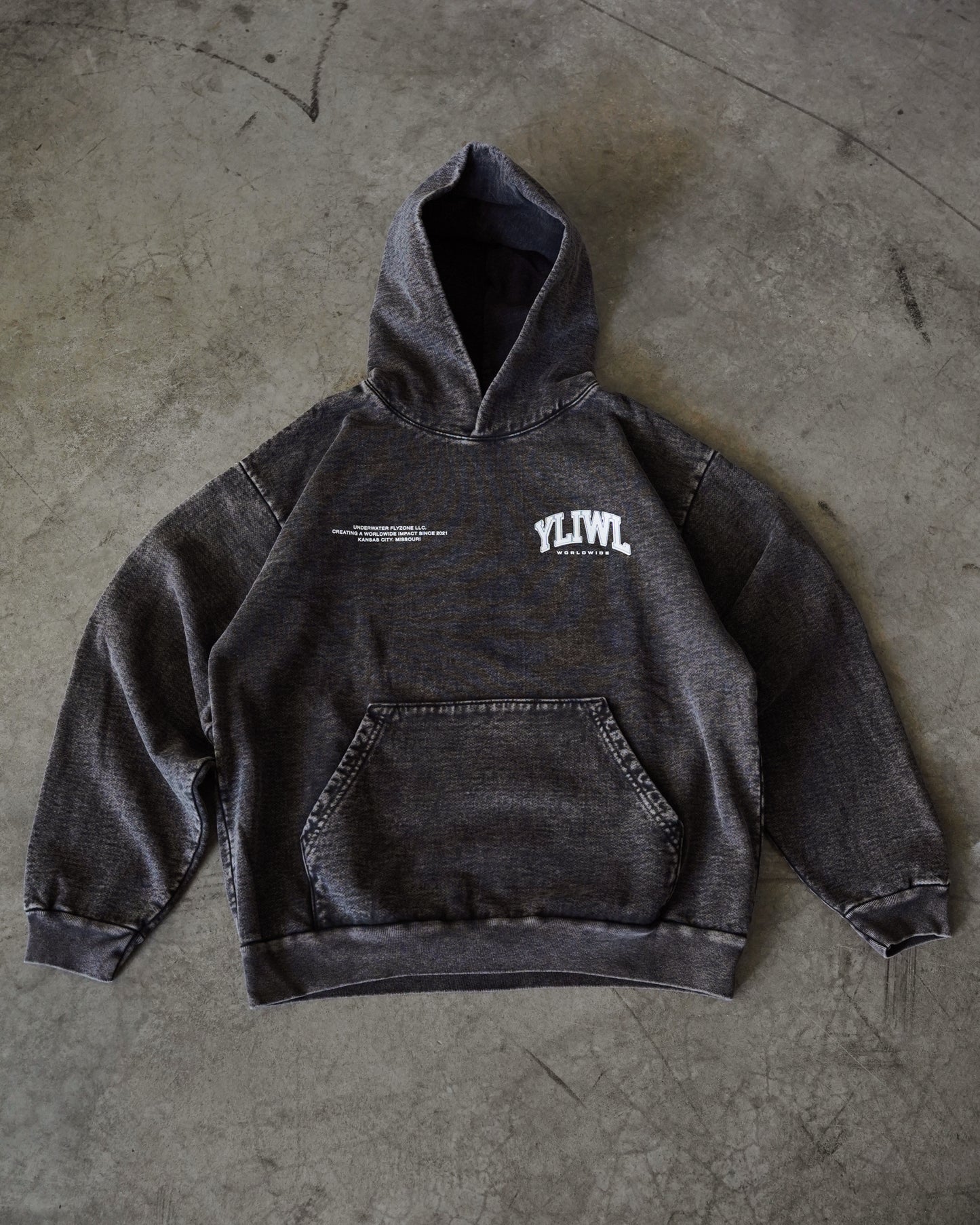 White + Mineral Wash Black "YOUR LIFE IS WORTH LIVING" Hoodie (Collectors Edition)