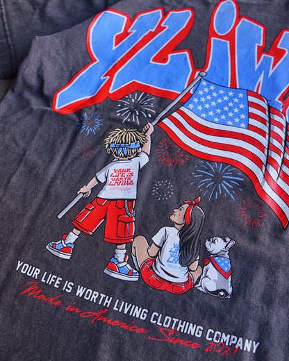 Vintage Black "MADE IN AMERICA" YLWIL T-Shirt