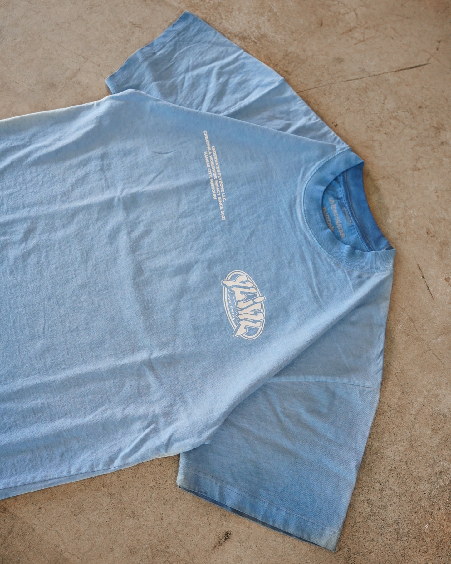 Blue Oil Wash "Your Life is Worth Living" T-Shirt