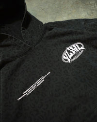 Vintage Black Cheetah + Pastel Pink Print "YOUR LIFE IS WORTH LIVING" Hoodie (100% Cotton)