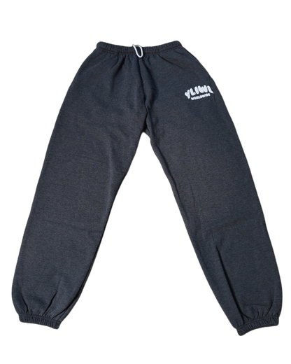 Dark Heather Grey + White PUFF PRINT "YLIWL" High Waist Sweatpant
