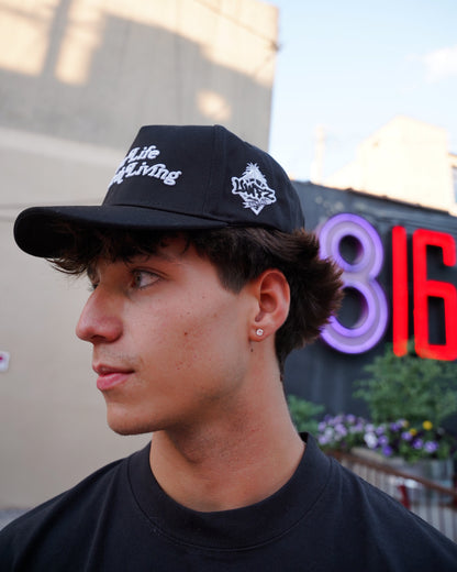 Black "YOUR LIFE IS WORTH LIVING" Snapback Hat