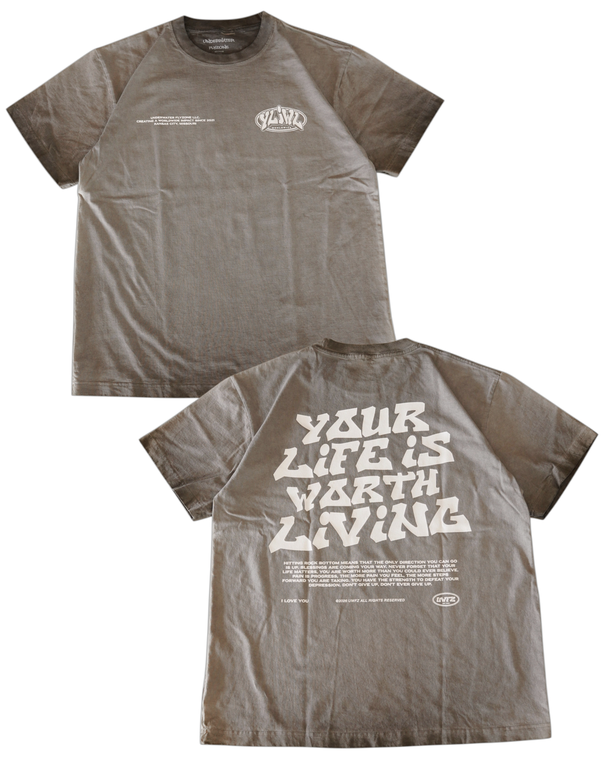 Black Oil Wash "Your Life is Worth Living" T-Shirt