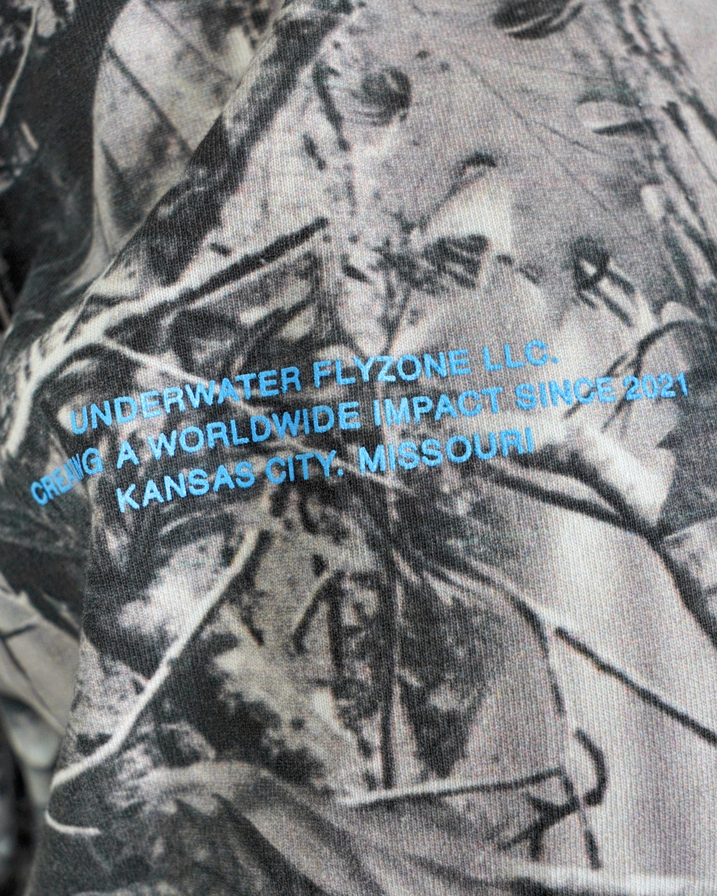 Blue + B&W Camo "Your Life is Worth Living" Heavy Weight T-Shirt