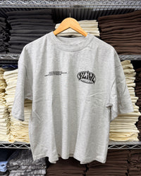 Heather Grey + Black "Drop Crop" T-Shirt