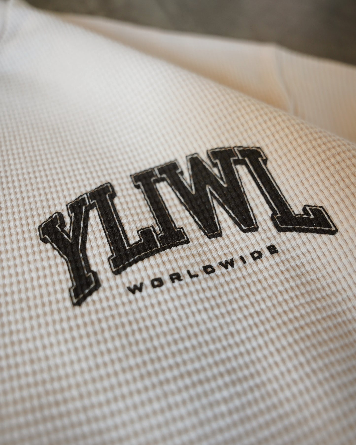 Cream + Black "YOUR LIFE IS WORTH LIVING" Thermal Long Sleeve (LIMITED)