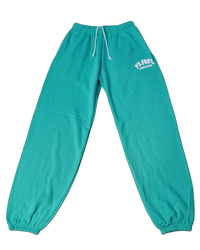 Teal + White PUFF PRINT "YLIWL" High Waist Sweatpant