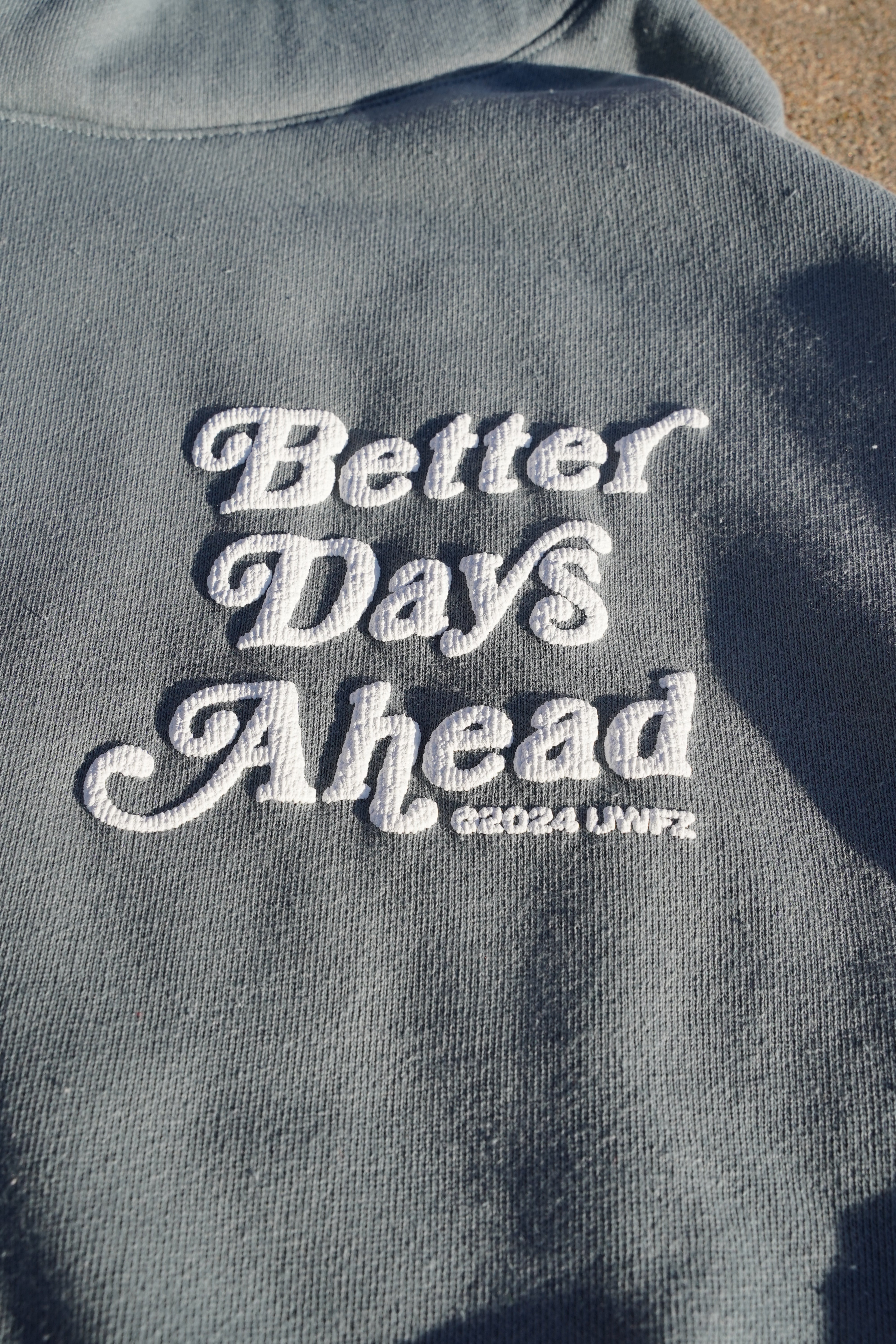 BETTER DAYS AHEAD PUFF PRINT HOODIE - Blue Magic